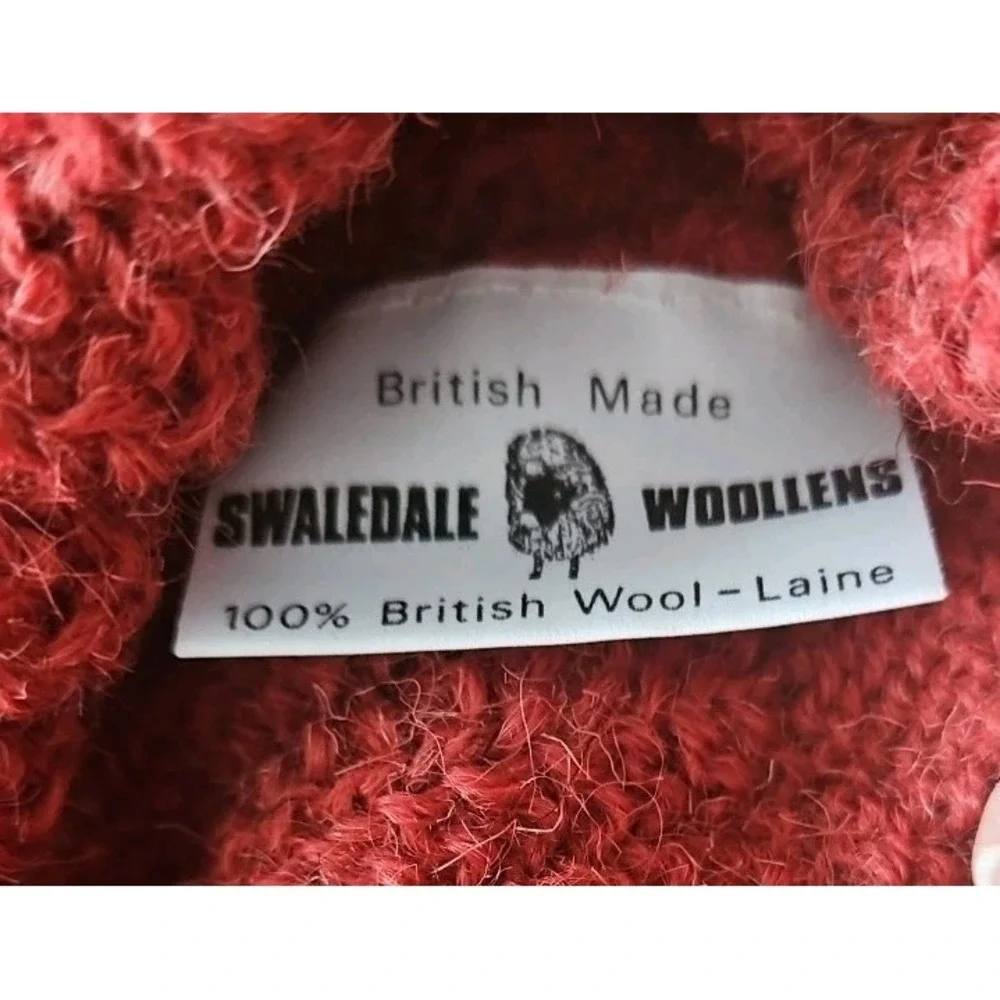 Swaledale Woollens Rust Adult OS 100% Wool Knit Beanie Ribbed Hat‎ British Made